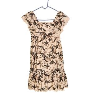 TOMMY BAHAMA NWT Girls Flutter Sleeve Tropical Tiered Dress, Size 7